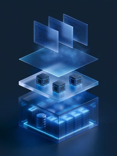 Futuristic Data Layers Illustration Poster.