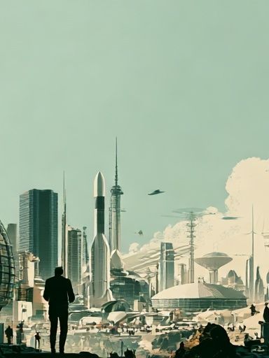 Futuristic Cityscape Illustration Poster. poster — illustration art