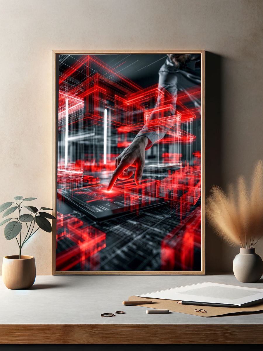 Futuristic Digital Interface Poster. — room view 2