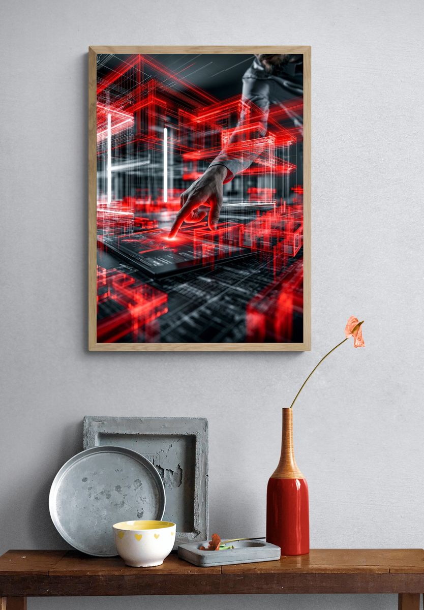Futuristic Digital Interface Poster. — room view 3