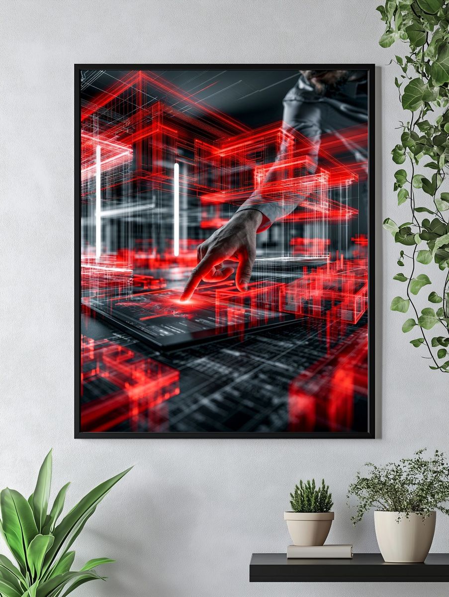Futuristic Digital Interface Poster. — room view 4