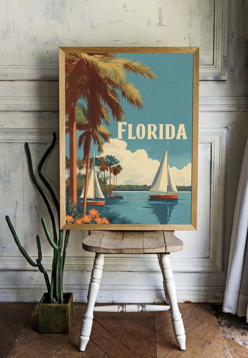 Florida Vintage Travel Poster. — room view 1