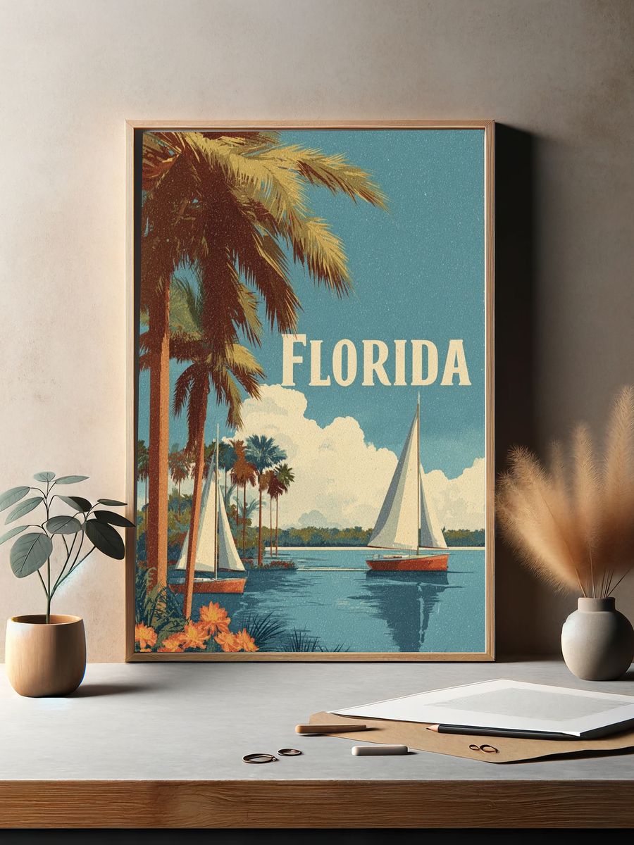 Florida Vintage Travel Poster. — room view 2