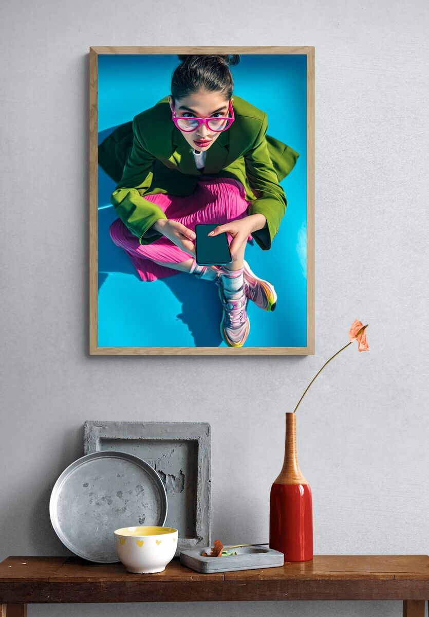 Fashionable Young Woman — Photography Print. — room view 3