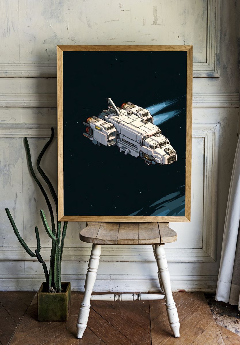 Pixel Space Shuttle Poster. room preview