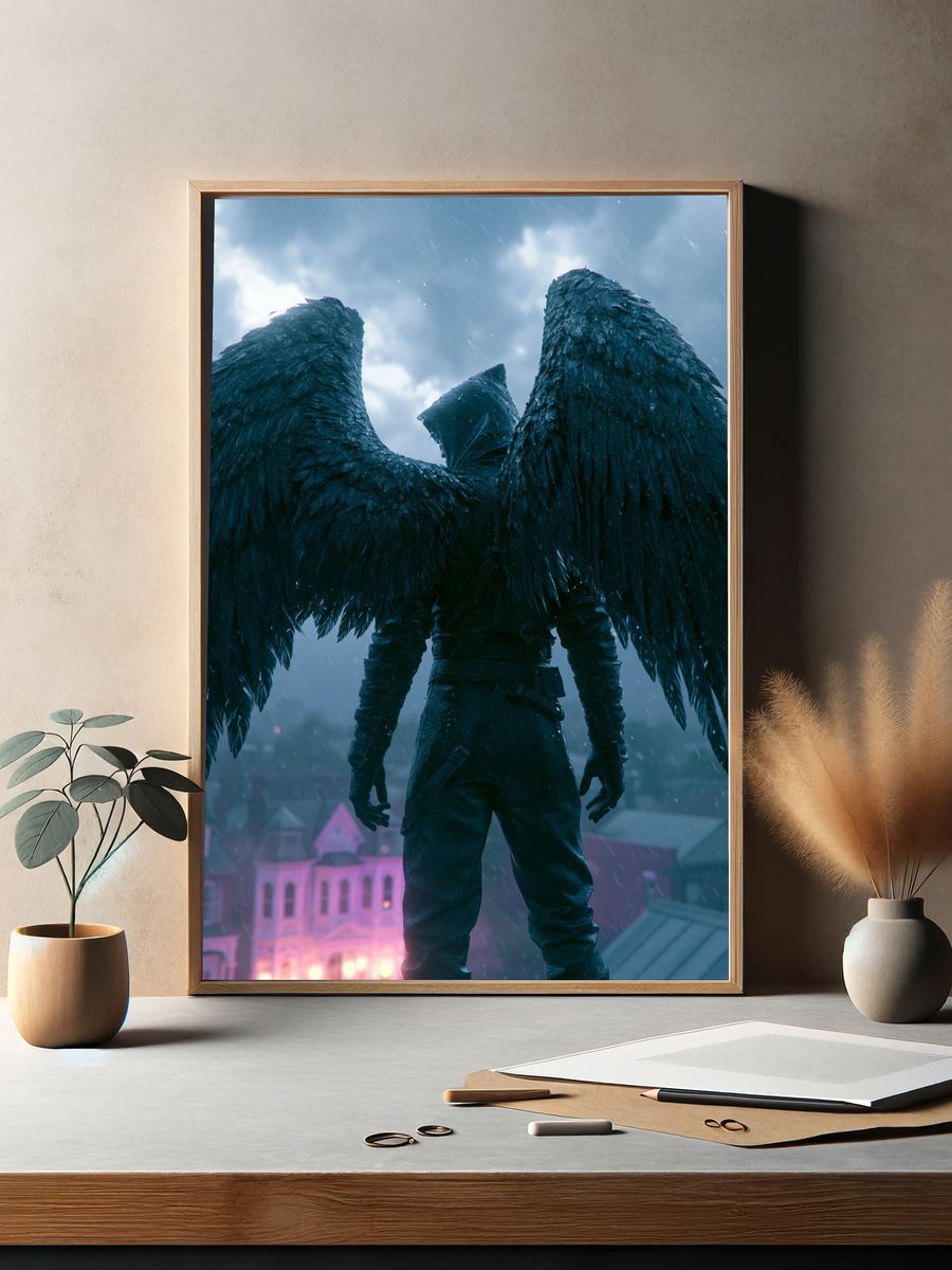 Winged Figure in Storm Poster. — room view 2