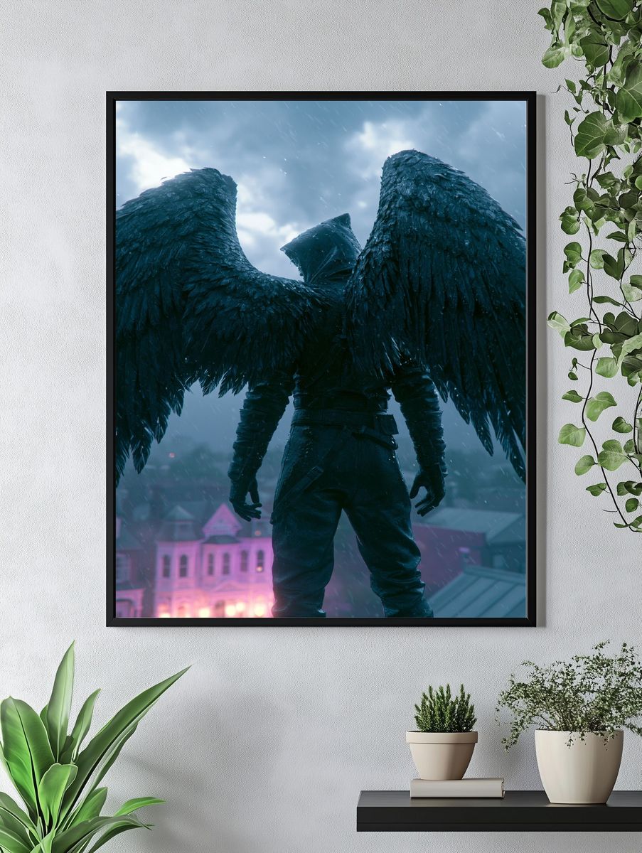 Winged Figure in Storm Poster. — room view 4