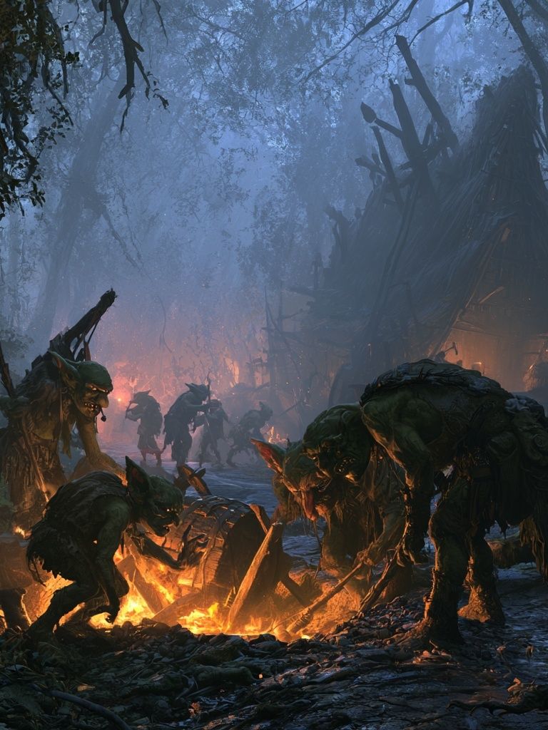 Goblin Campfire Fantasy Poster. poster — gaming art
