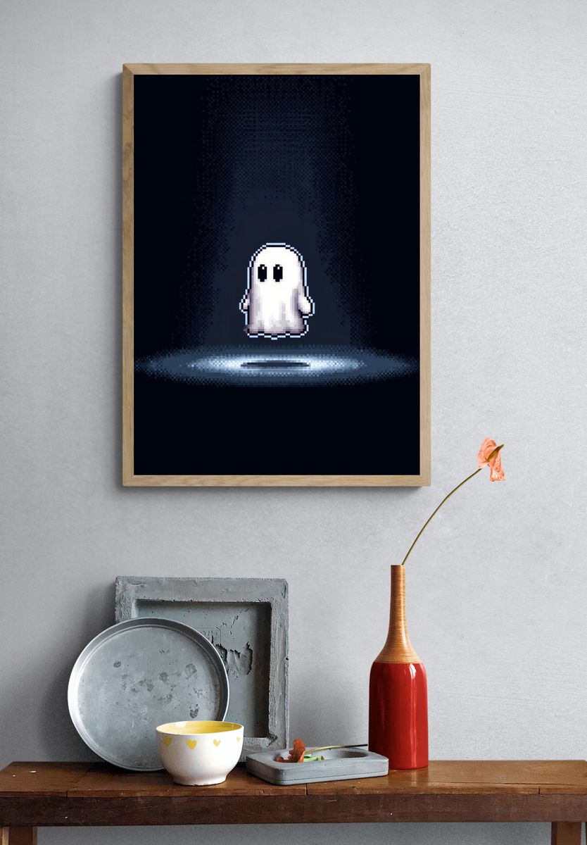 Pixel Ghost — Gaming Print. — room view 3
