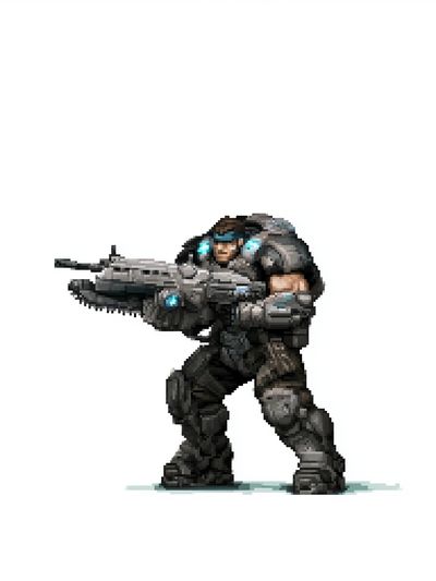 Pixel Sci-Fi Soldier Poster.