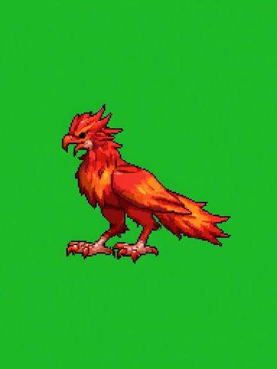 Pixel Firebird Gaming Poster.