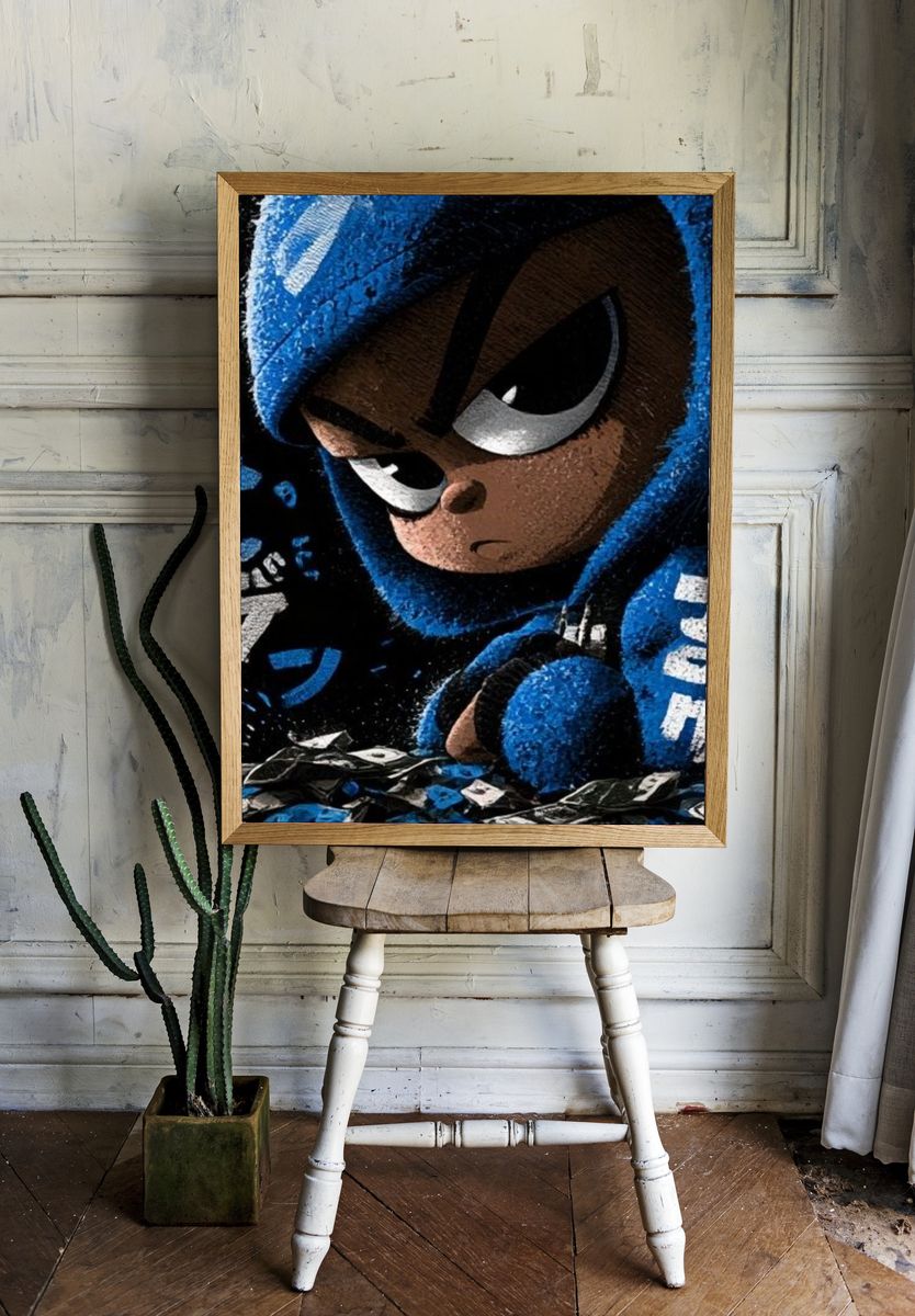 Mega Man Character Illustration Poster. room preview