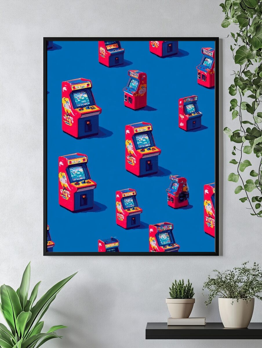 Retro Arcade Machines — Gaming Print. — room view 4