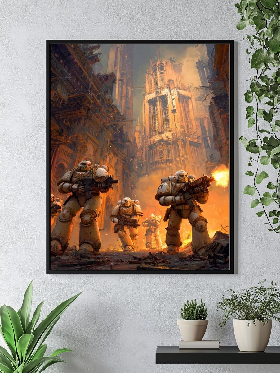 Futuristic Soldiers in Urban Warfare Poster. — room view 4
