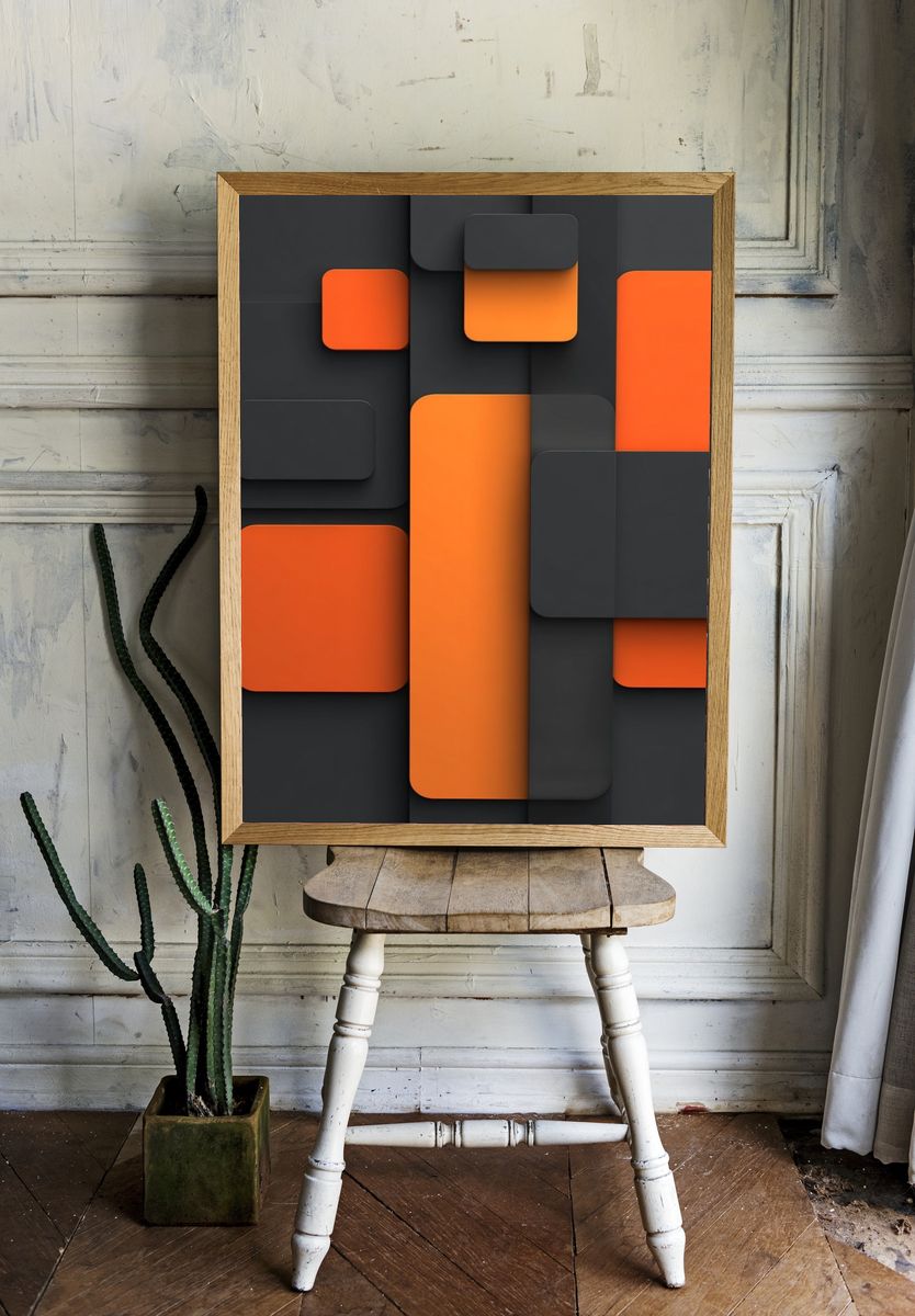Geometric Shapes — Abstract Poster. — room view 1