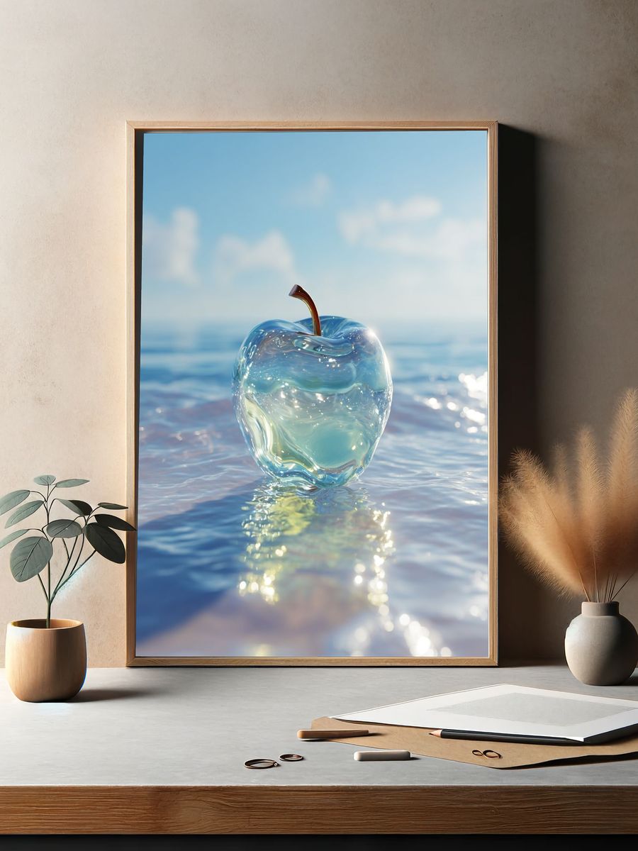 Glass Apple — Contemporary Art Print. — room view 2