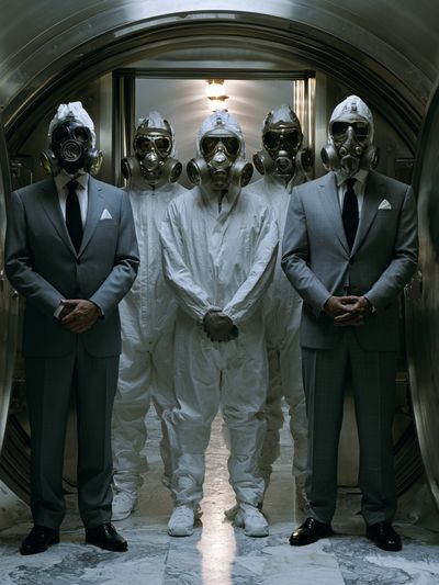 Gas Mask Men — Surreal Photography Print.