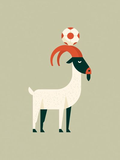 Goat with Lifebuoy Minimalist Print.