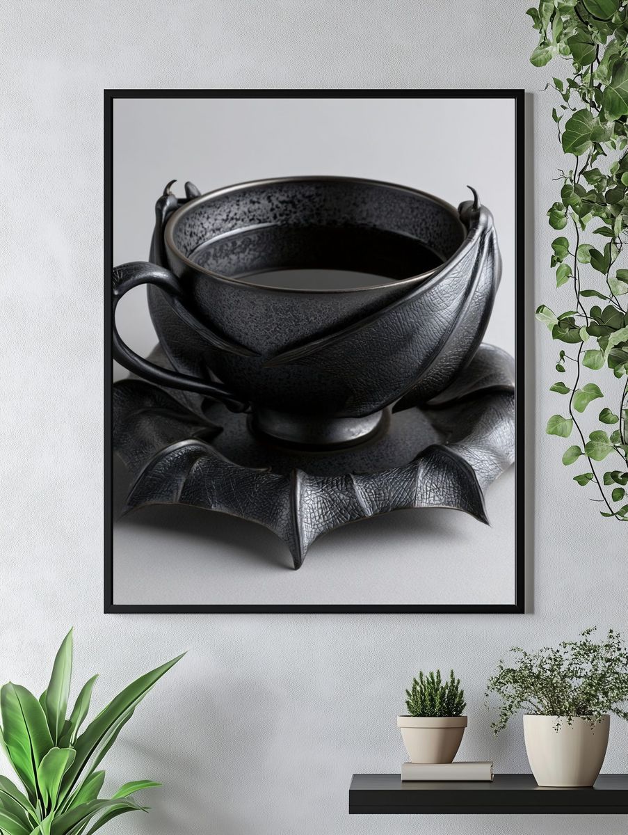 Gothic Bat Cup Still Life Poster. — room view 4