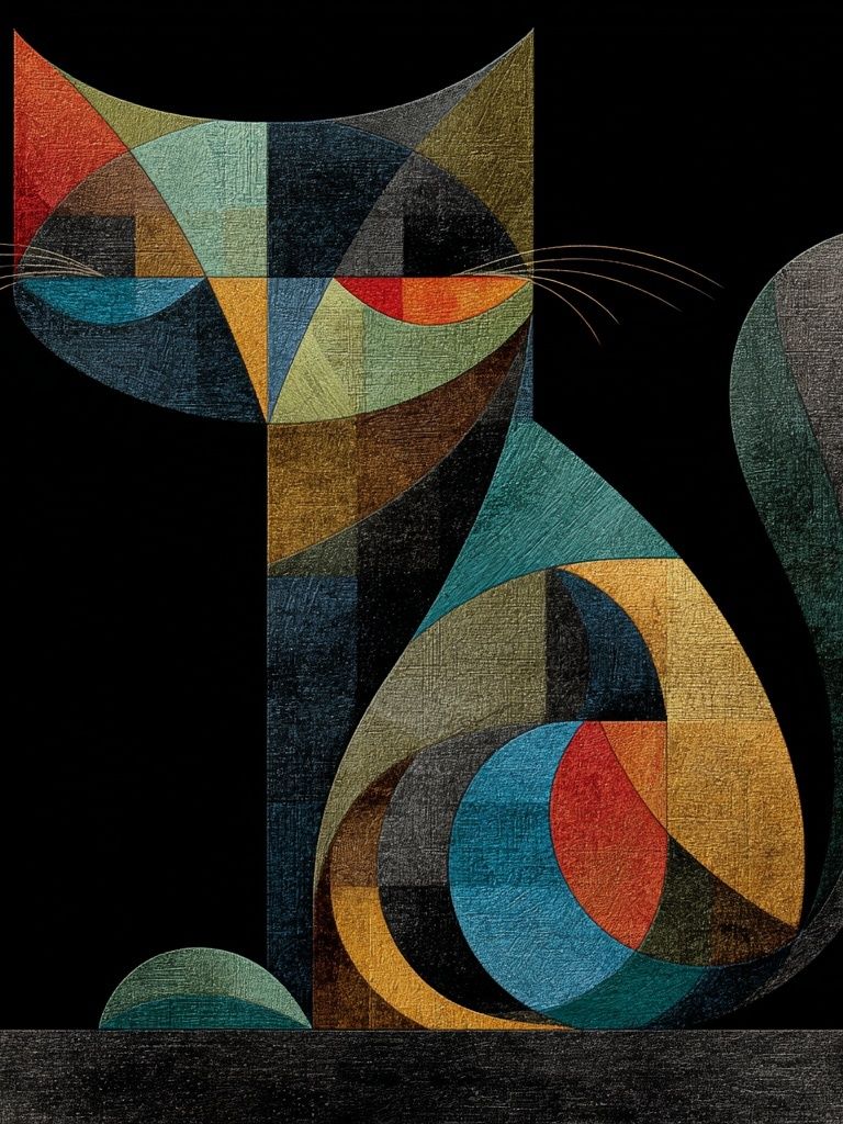 Geometric Cat Abstract Poster. poster detail