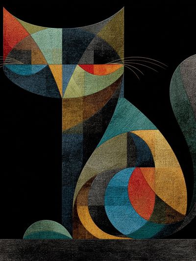 Geometric Cat Abstract Poster. poster print
