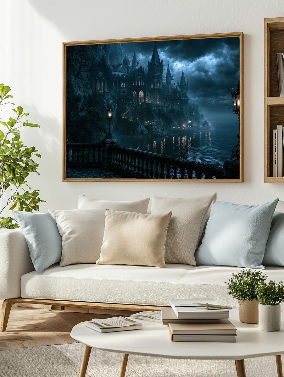 Gothic Castle by the Sea Poster. — room view 2