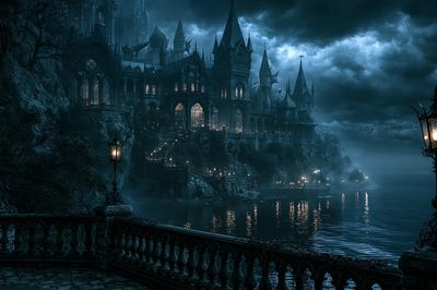 Gothic Castle by the Sea Poster.