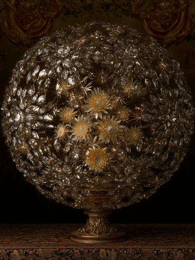 Gilded Crystal Floral Sphere Print.