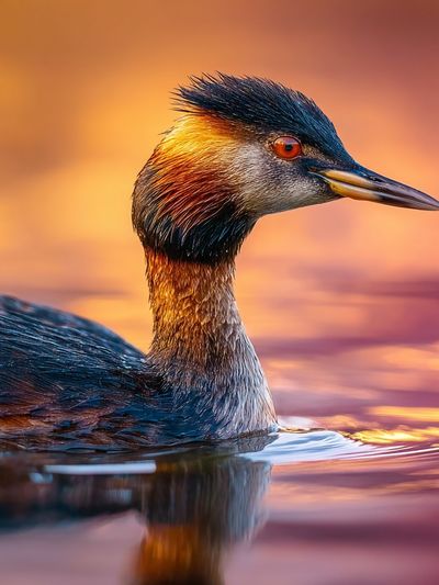 Great Crested Grebe Portrait Poster. poster print
