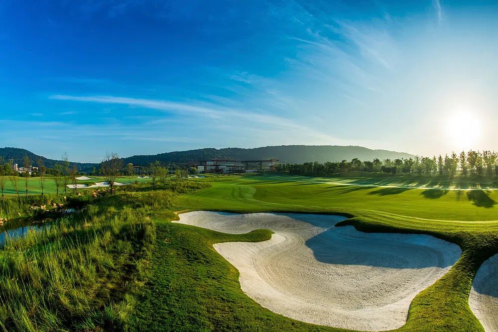 Golf Course at Sunrise — Photography Print. poster — photography art