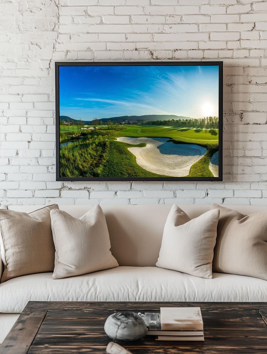 Golf Course at Sunrise — Photography Print. — room view 1