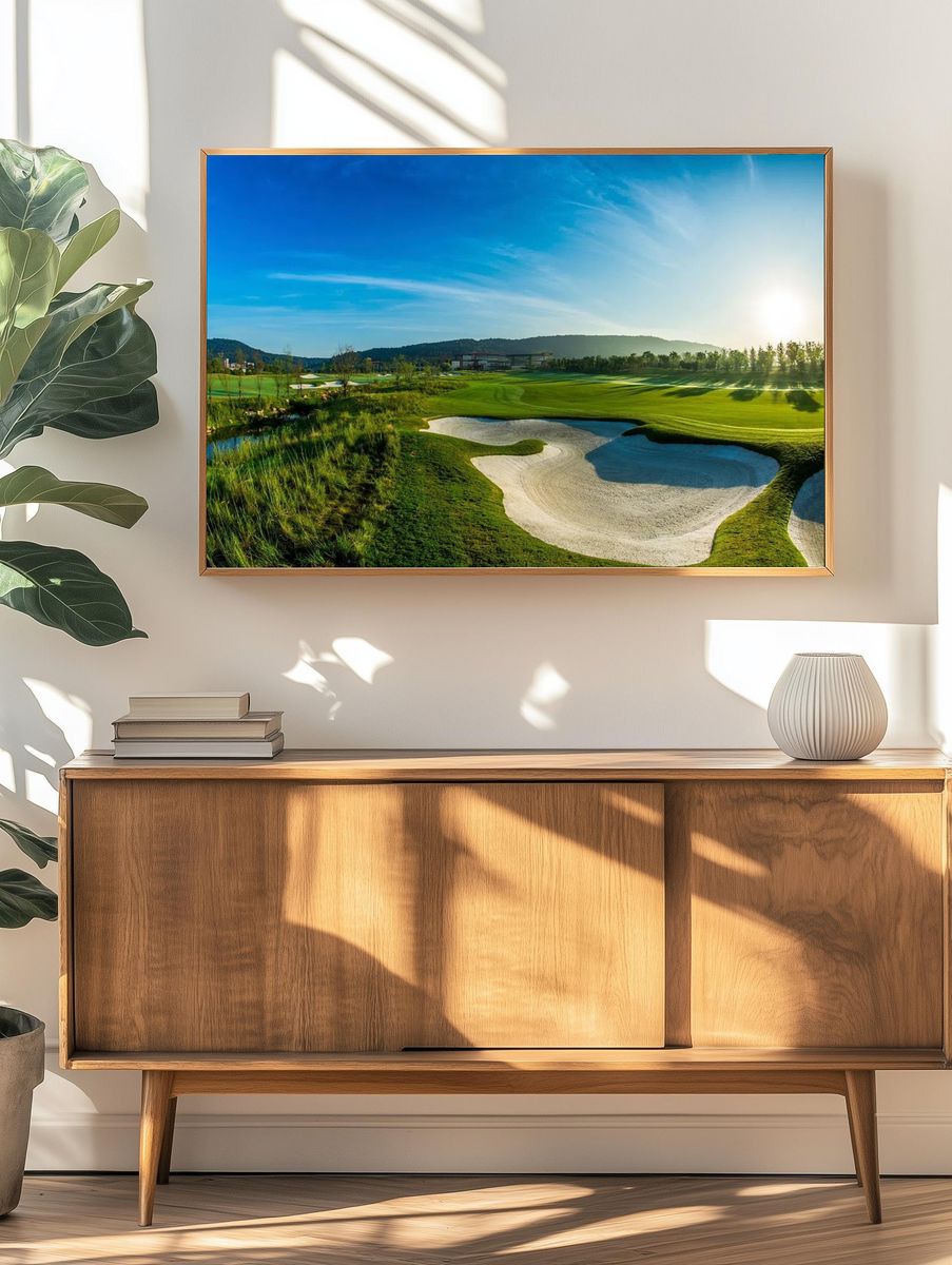 Golf Course at Sunrise — Photography Print. — room view 3