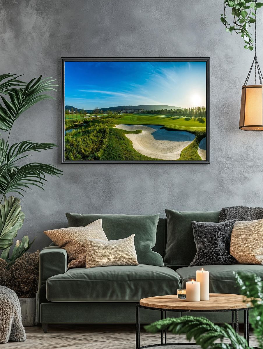 Golf Course at Sunrise — Photography Print. — room view 4