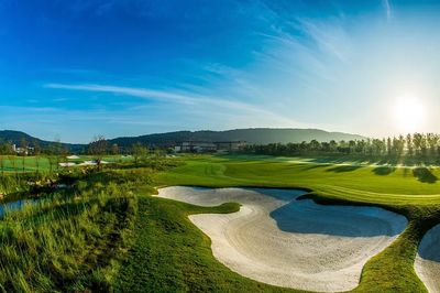 Golf Course at Sunrise — Photography Print. poster