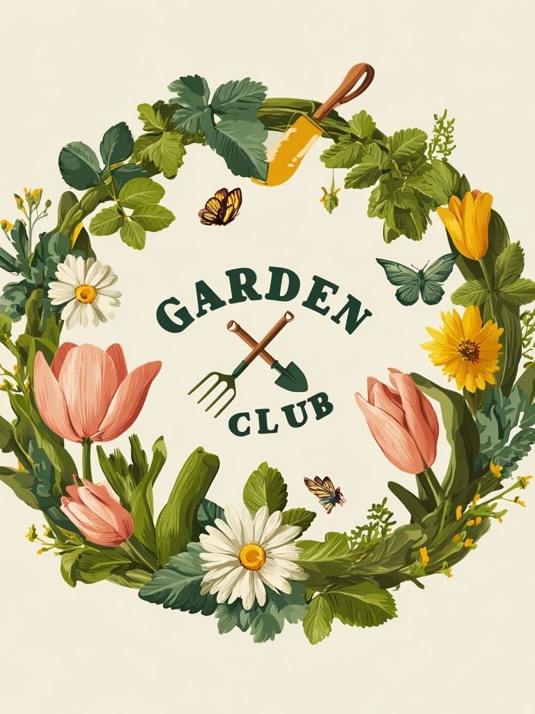Garden Club Illustration Poster. poster detail