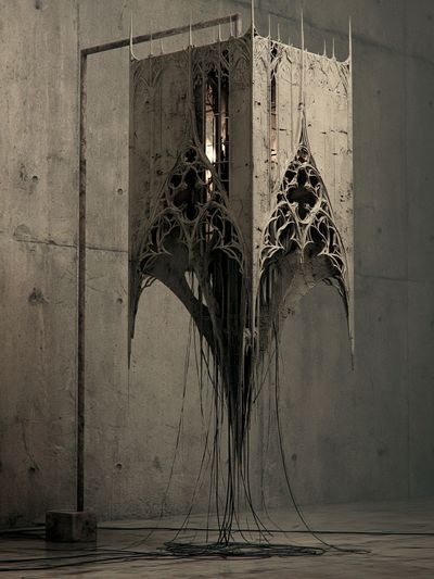 Gothic Concrete Sculpture Print.