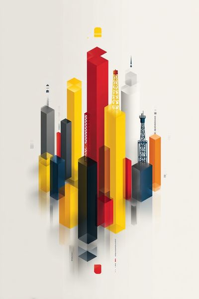 Geometric Cityscape — Abstract Print. poster print