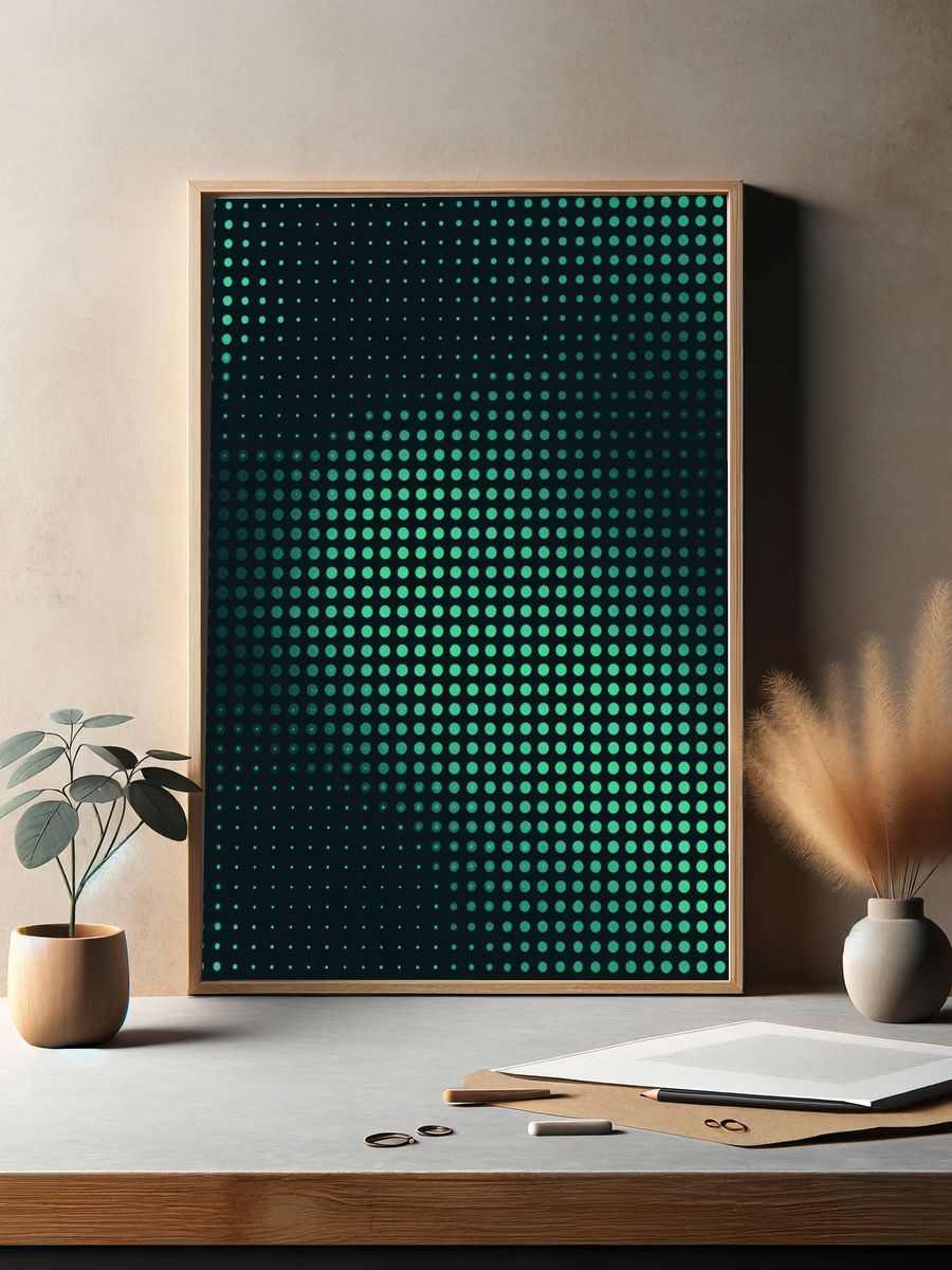 Geometric Dot Pattern Poster. — room view 2