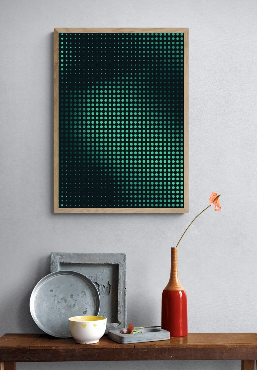 Geometric Dot Pattern Poster. — room view 3