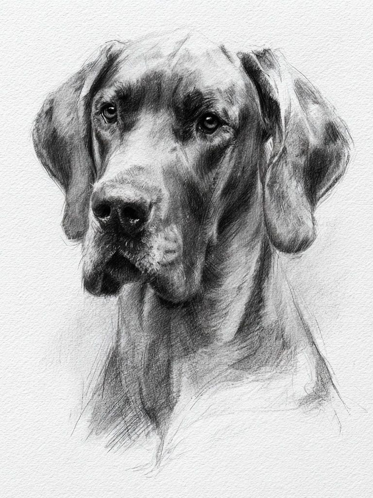Great Dane Sketch Poster. poster — animals art