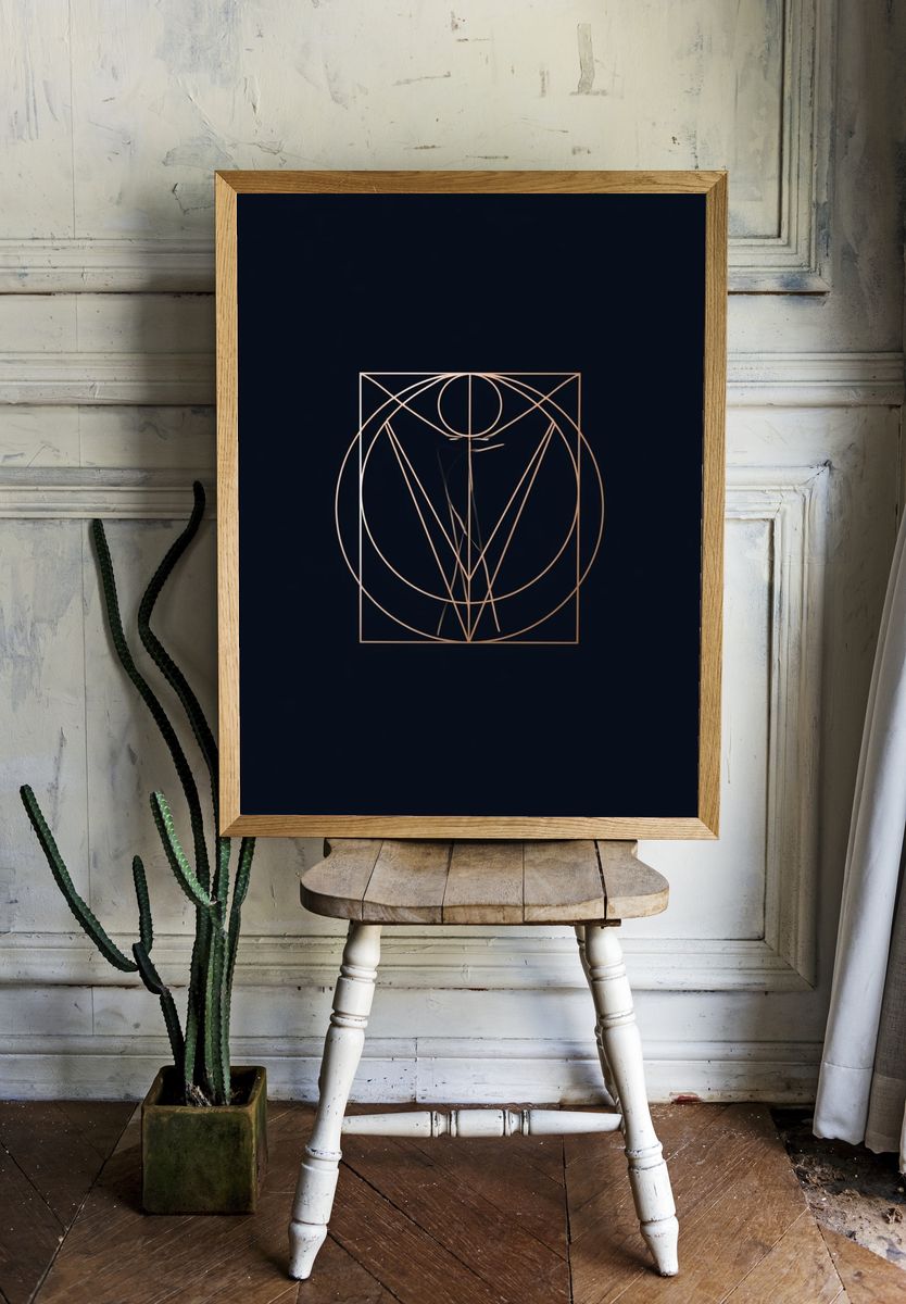 Geometric Line Art Abstract Poster. — room view 1