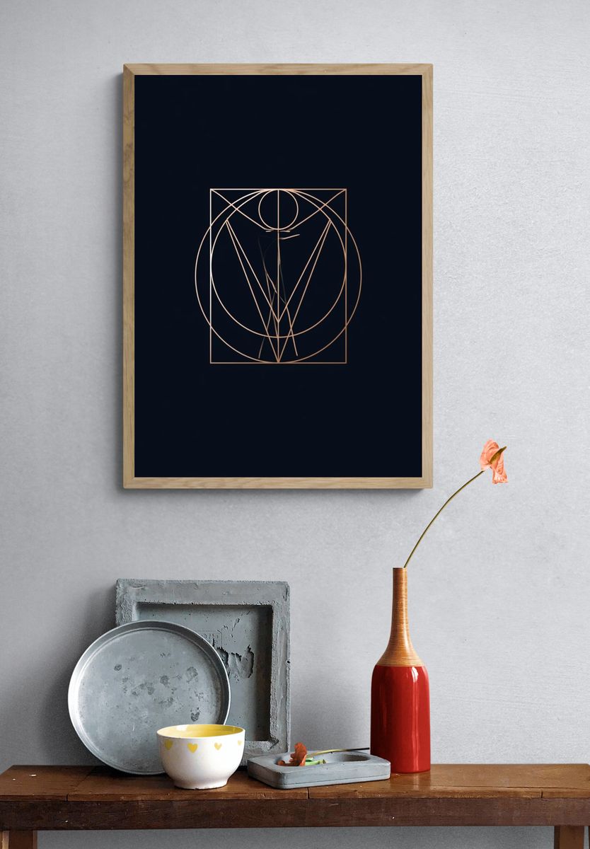 Geometric Line Art Abstract Poster. — room view 3