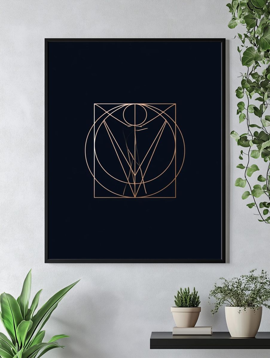 Geometric Line Art Abstract Poster. — room view 4