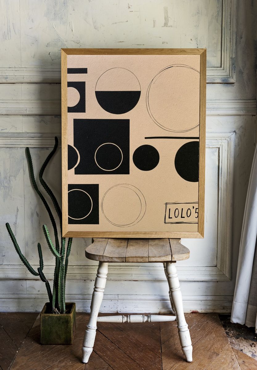Geometric Circles Abstract Poster. room preview