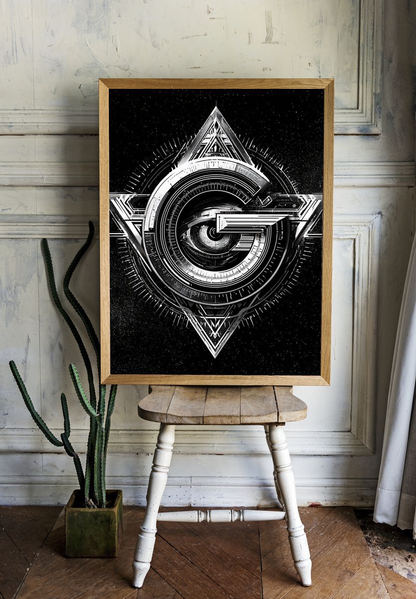 Geometric Cosmic G Poster. room preview