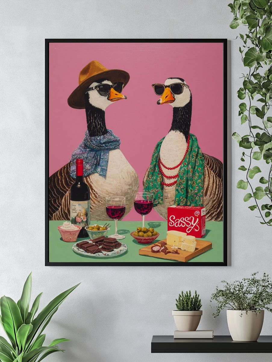 Sassy Geese Pop Art Poster. — room view 4