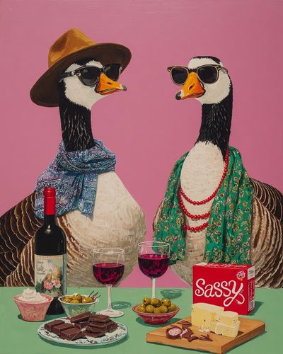 Sassy Geese Pop Art Poster. poster