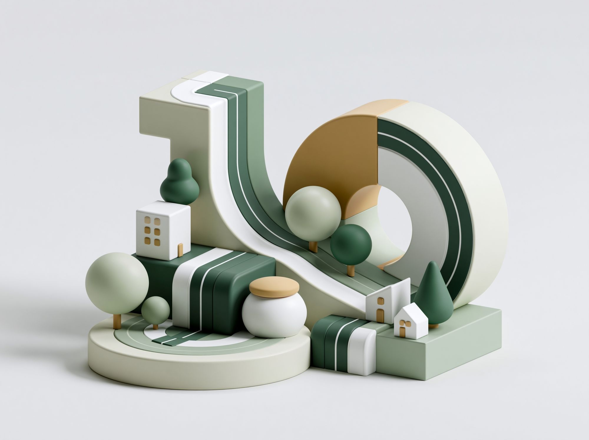 Geometric Village Abstract Print. poster detail