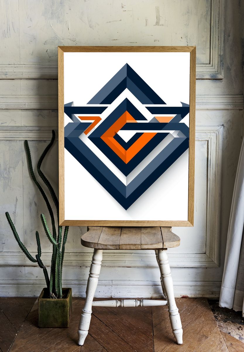 Geometric Arrow Abstract Poster. room preview