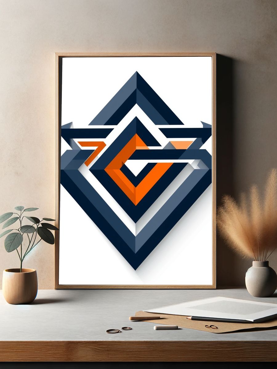Geometric Arrow Abstract Poster. — room view 2